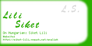 lili siket business card